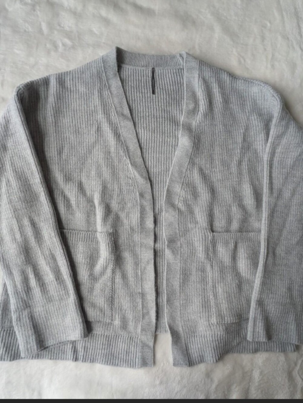 anthropologie oversized grey ribbed cardigan